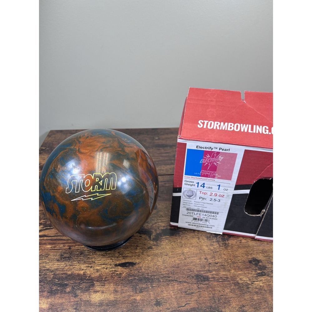 Storm Electrify Pearl Super Power Used Bowling Ball 15 Lbs With Box
